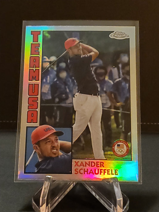 Xander Schauffele 2024 Topps Chrome US Olympic and Paraolympic Hopefuls Team USA #84T-2