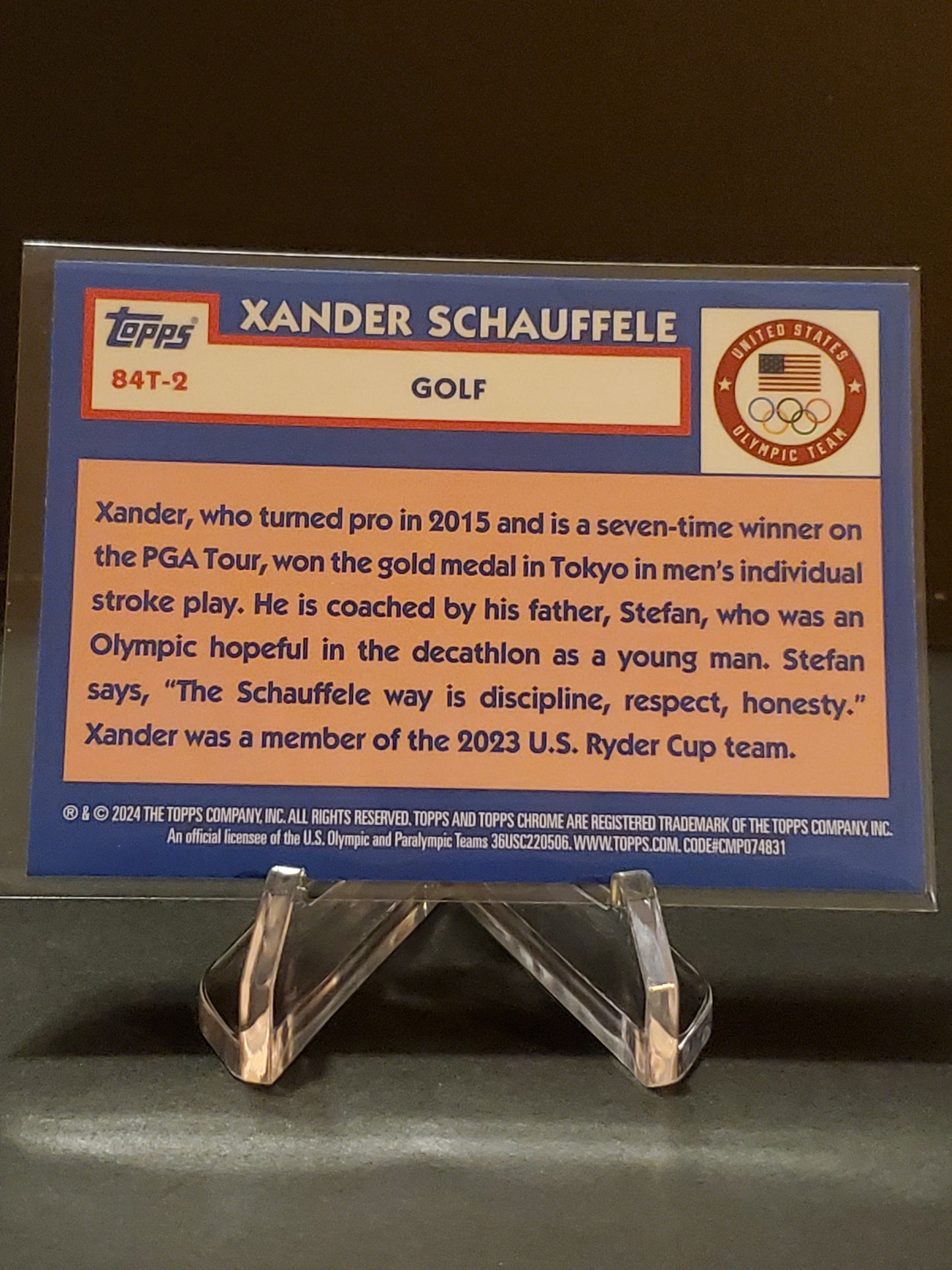 Xander Schauffele 2024 Topps Chrome US Olympic and Paraolympic Hopefuls Team USA #84T-2