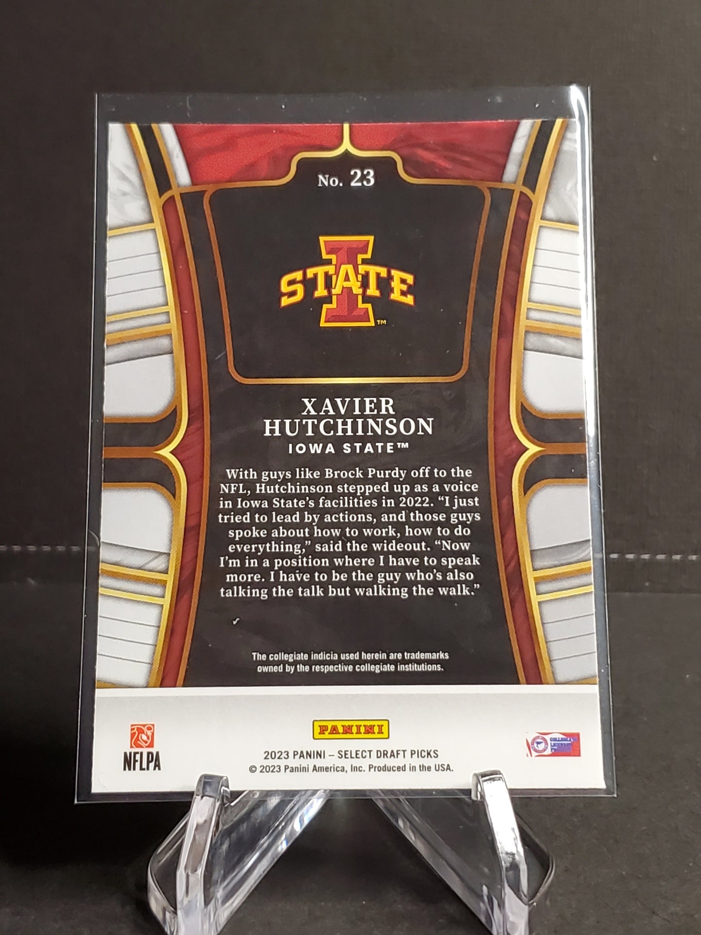 Xavier Hutchinson 2023 Panini Select Draft Picks RC #23