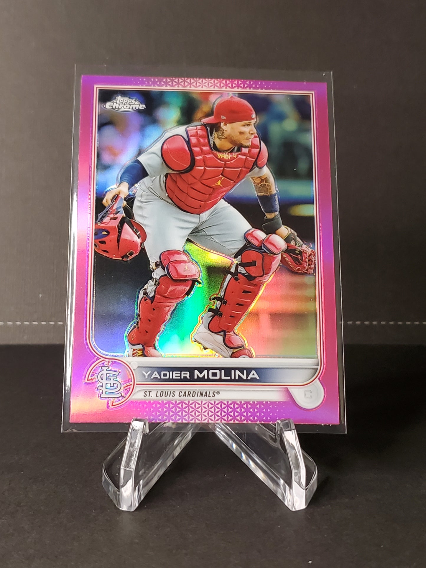 Yadier Molina 2022 Topps Chrome Pink Refractor #93