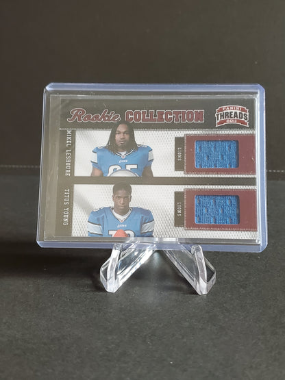 Mikel Leshoure / Titus Young 2011 Threads Rookie Collection Dual Jersey RC 160/299 #4