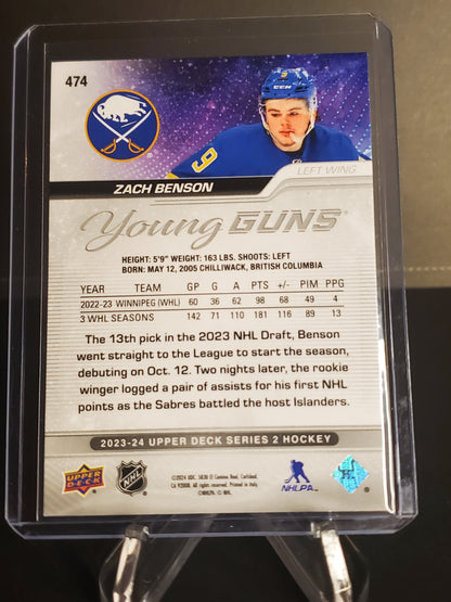 Zach Benson 2023/24 Upper Deck Series 2 Hockey Young Guns #474