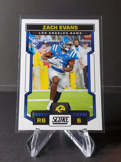 Zach Evans 2023 Panini Score Football RC #319