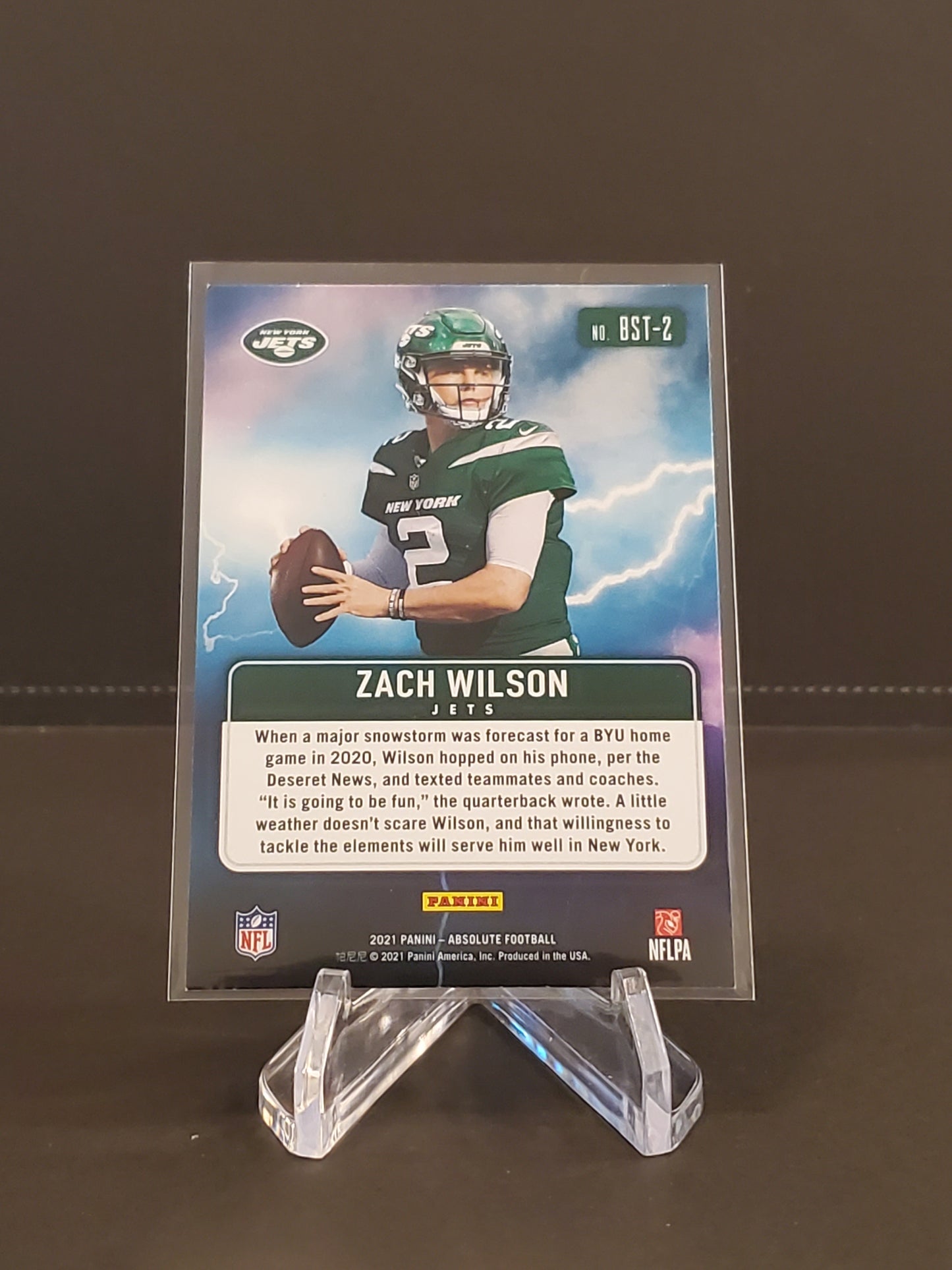 Zach Wilson 2021 Panini Absolute By Storm RC #BST-2