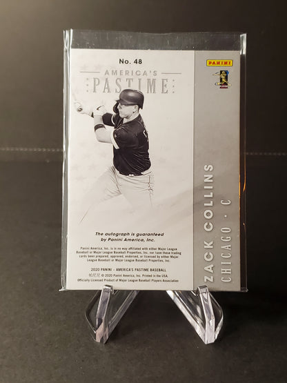 Zack Collins 2020 Panini Chronicles Baseball America's Pastime On Card AUTO /99 #48