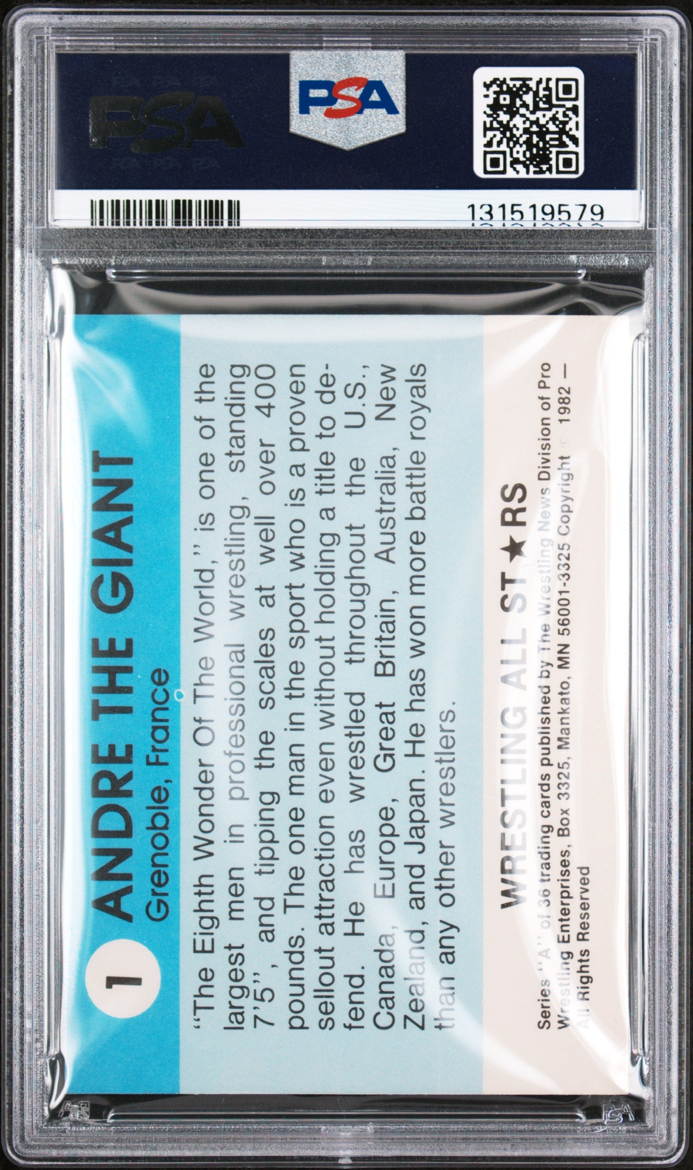 1982 WRESTLING ALL-STARS SERIES A #1 ANDRE THE GIANT ALL STARS-SERIES A PSA 5