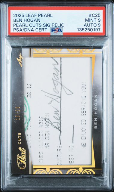 2025 Leaf Pearl Cuts SIGNATURES Relic #C25 BEN HOGAN Signed AUTO /20 PSA Pop 1