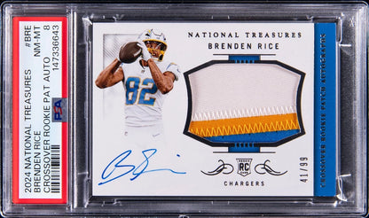 2024 National Treasures Brenden Rice Crossover Patch RPA Auto /99 PSA 8 RC