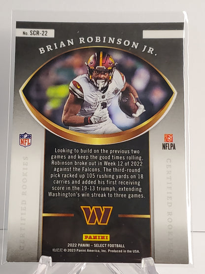 Brian Robinson Jr. 2022 Panini Select Certified RC #SCR-22