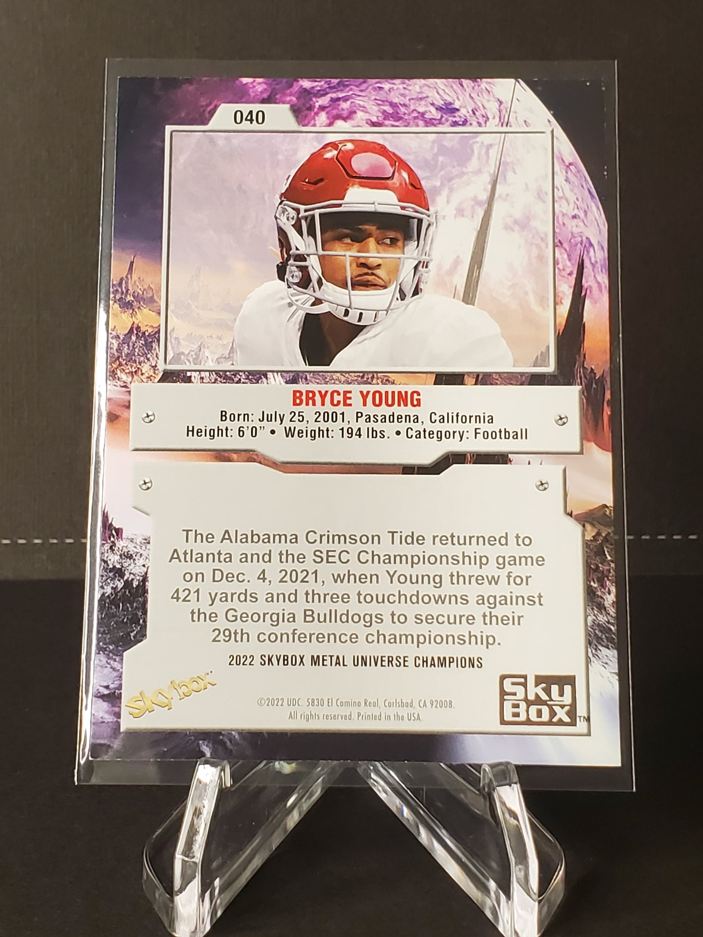 Bryce Young 2022 Skybox Metal Universe #040