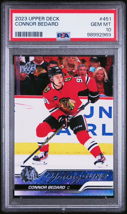 2023 UPPER DECK #451 CONNOR BEDARD PSA 10
