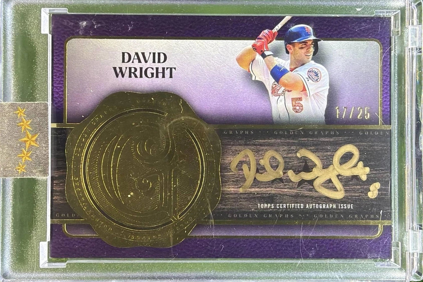 David Wright Auto 2025 Topps Five Star 17/25 Golden Graphs