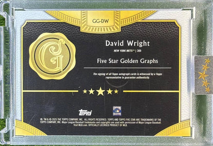 David Wright Auto 2025 Topps Five Star 17/25 Golden Graphs