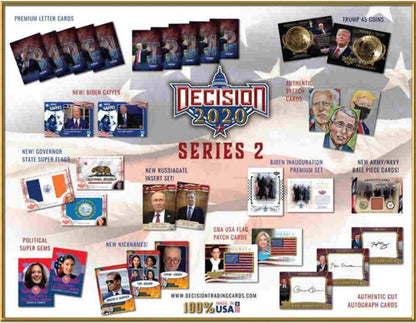 2020 Bench Warmer Decision Series 2 Political Factory Sealed 8 Hobby Box Case