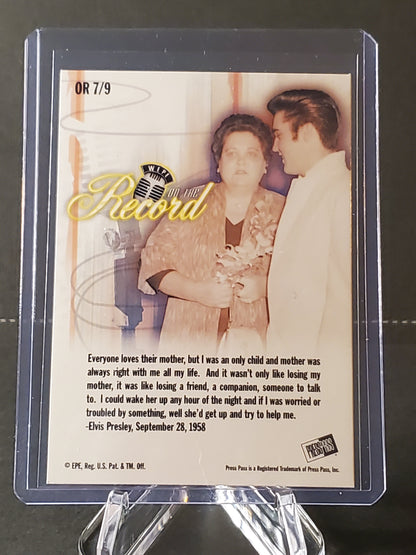 Elvis Presley's Mom 2007 Press Pass Elvis Is - On the Record #OR 7/9