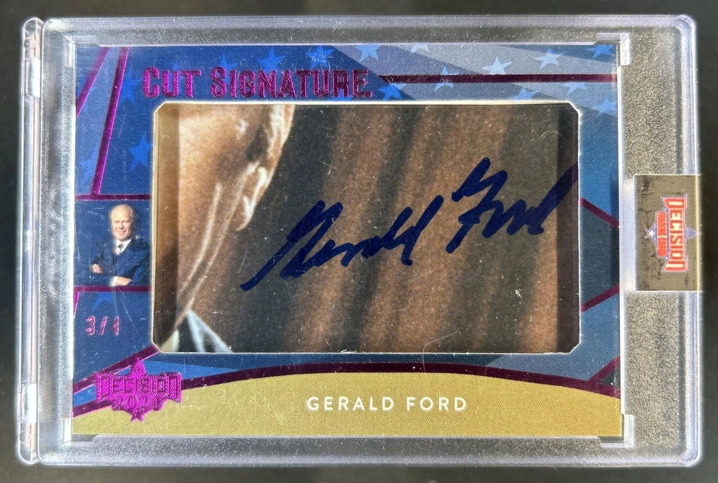 2024 Decision Gerald Ford Cut Signature Auto Autograph Pink #/4