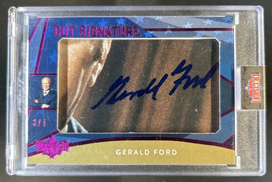 2024 Decision Gerald Ford Cut Signature Auto Autograph Pink #/4