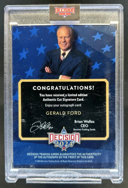 2024 Decision Gerald Ford Cut Signature Auto Autograph Pink #/4