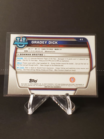 Gradey Dick 2023 Topps Bowman University Chrome Basketball #41