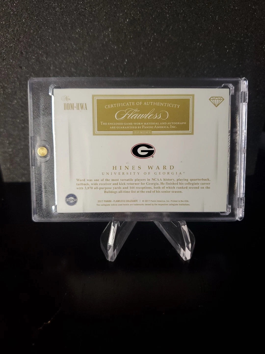 2017 Flawless Collegiate - Dual Diamond Memorabilia AUTO Hines Ward /10 DDM-HWA