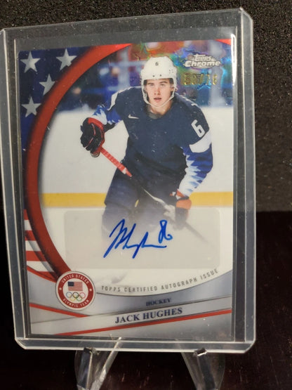 2026 Topps Chrome Winter Olympics Jack Hughes #BCA-JHU AUTO /76 USA Men's Hockey