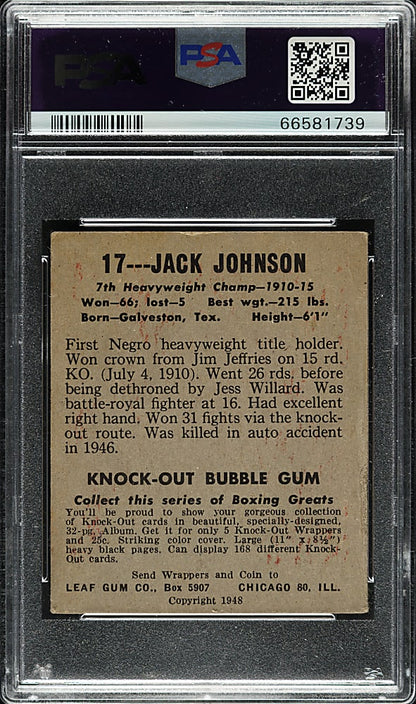 1948 Leaf Boxing #17 Jack Johnson PSA VG 3
