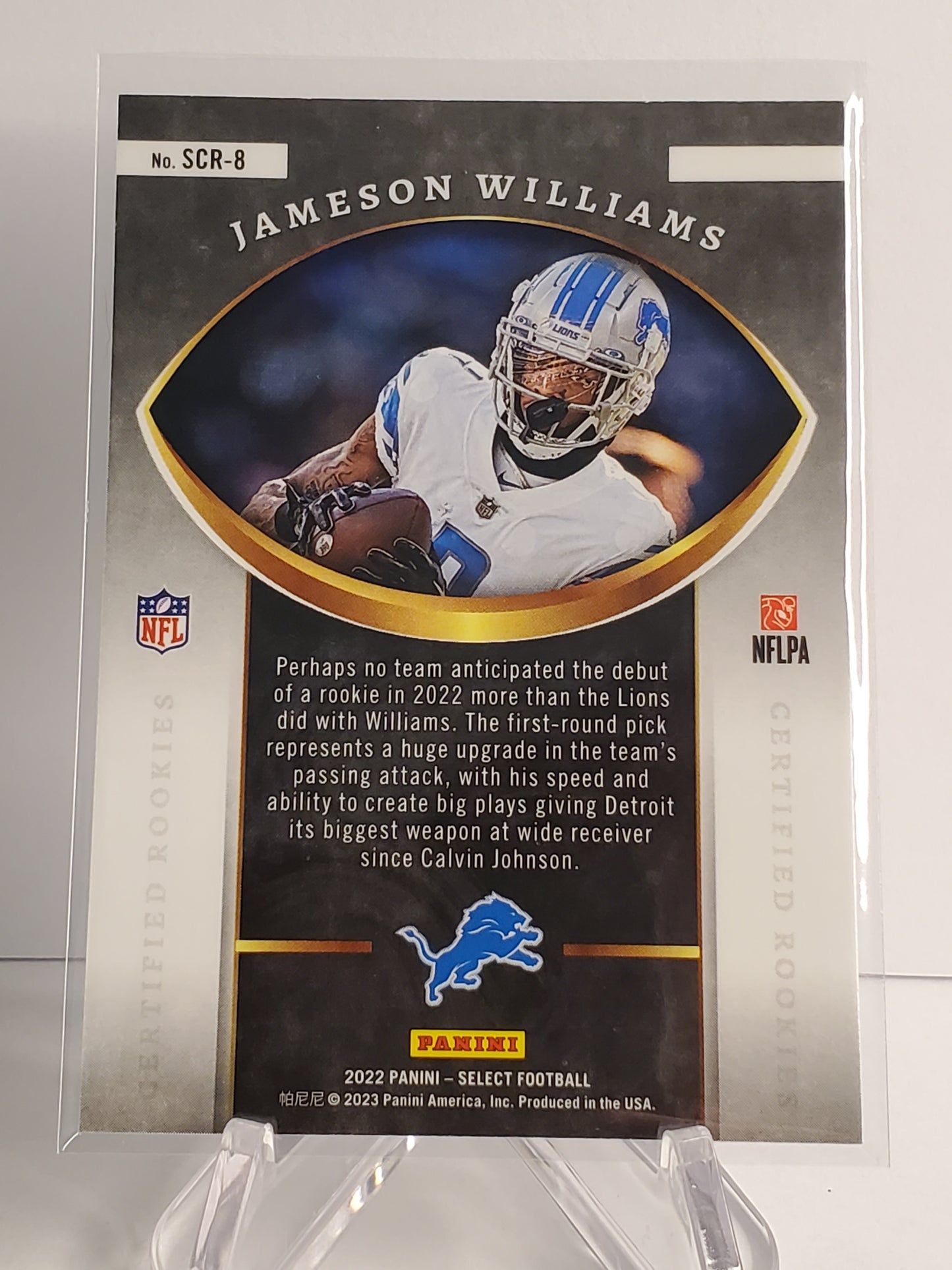 Jameson Williams 2022 Panini Select Certified RC #SCR-9