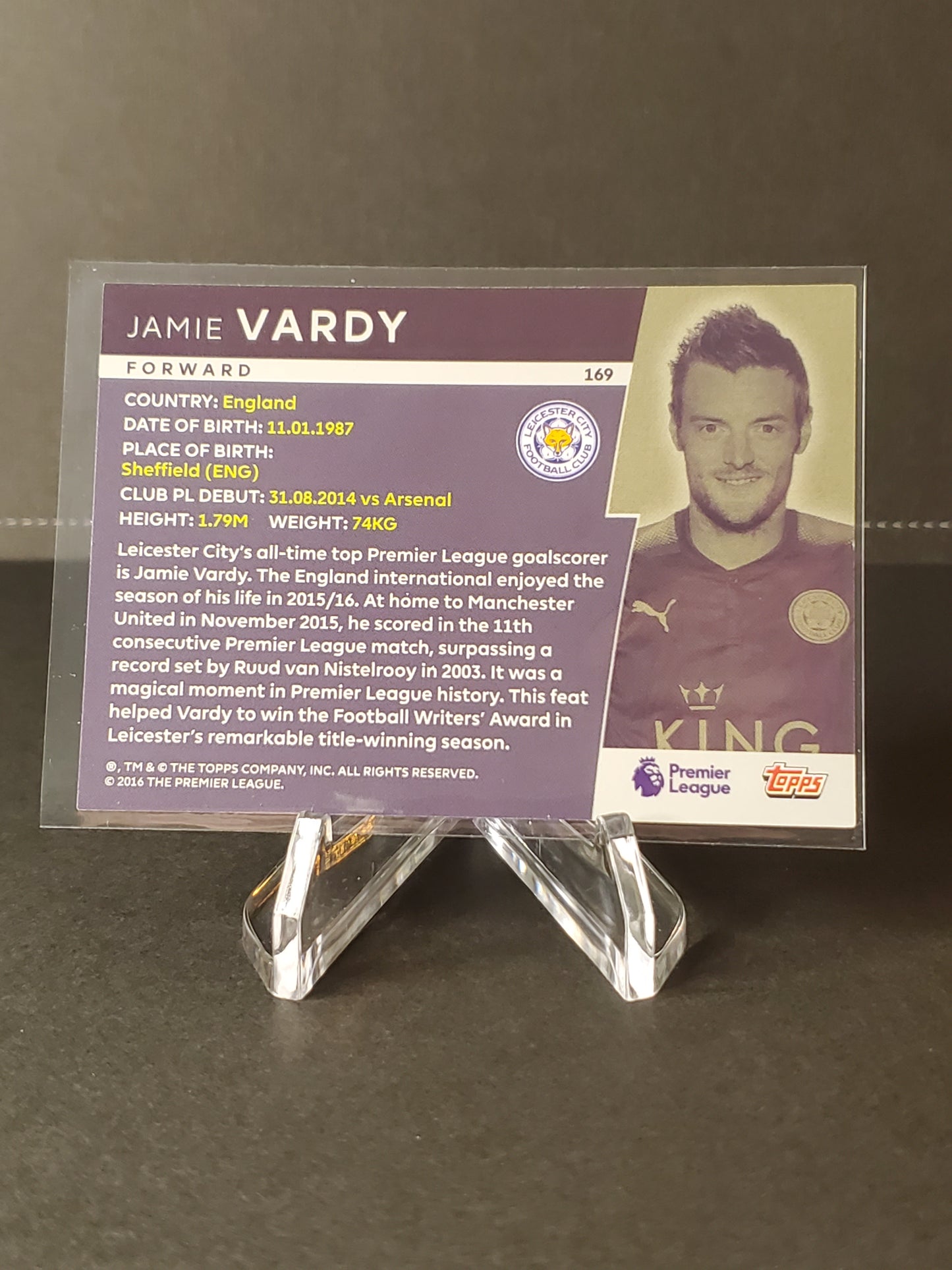 Jamie Vardy 2018 Topps Premier League Platinum ICON #169