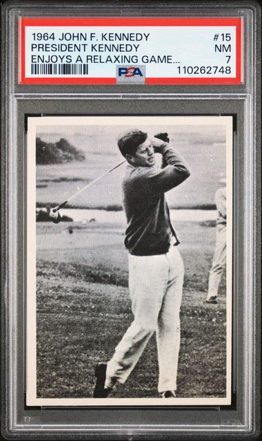 1964 Topps John F. Kennedy #15 JFK Golf - PSA 7 RARE