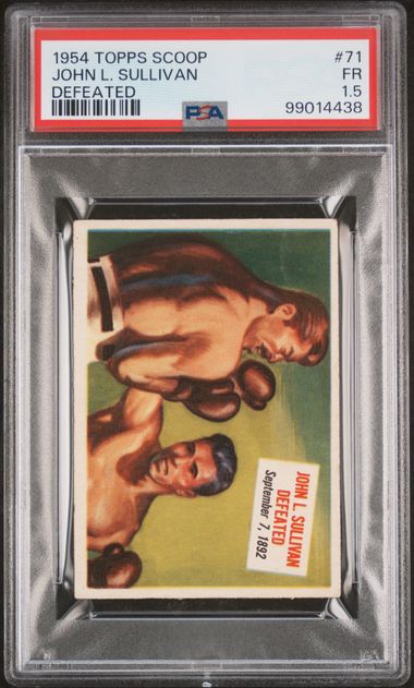 JOHN L. SULLIVAN 1954 TOPPS SCOOP #71 Defeated PSA 1.5 - Great Color!