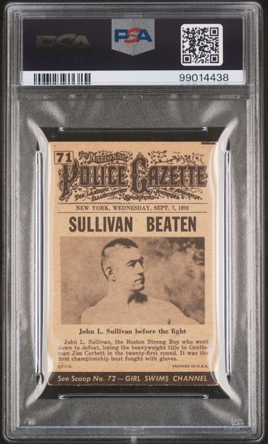 JOHN L. SULLIVAN 1954 TOPPS SCOOP #71 Defeated PSA 1.5 - Great Color!