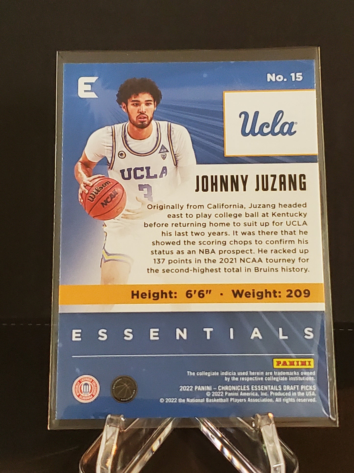 Johnny Juzang 2022 Panini Chronicles RC #15