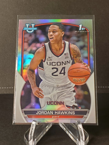 Jordan Hawkins 2023 Topps Bowman University Chrome Basketball1st Bowman Refractor #85