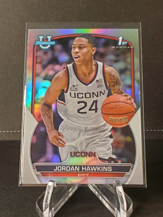 Jordan Hawkins 2023 Topps Bowman University Chrome Basketball1st Bowman Refractor #85