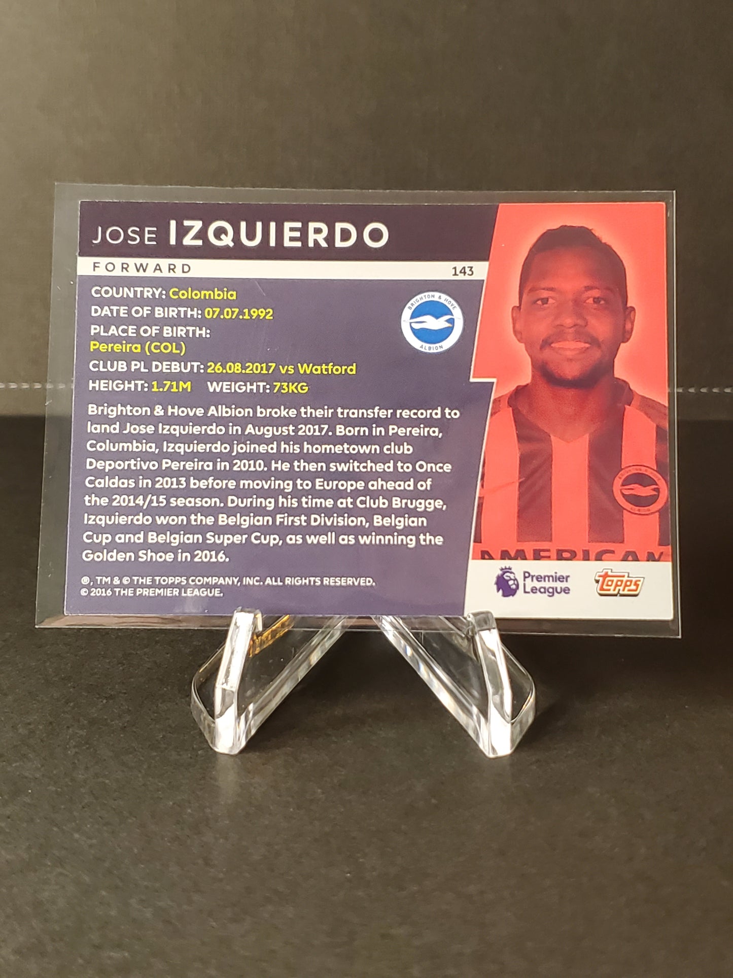 Jose Izquierdo 2018 Topps Premier League Platinum New Signing #143
