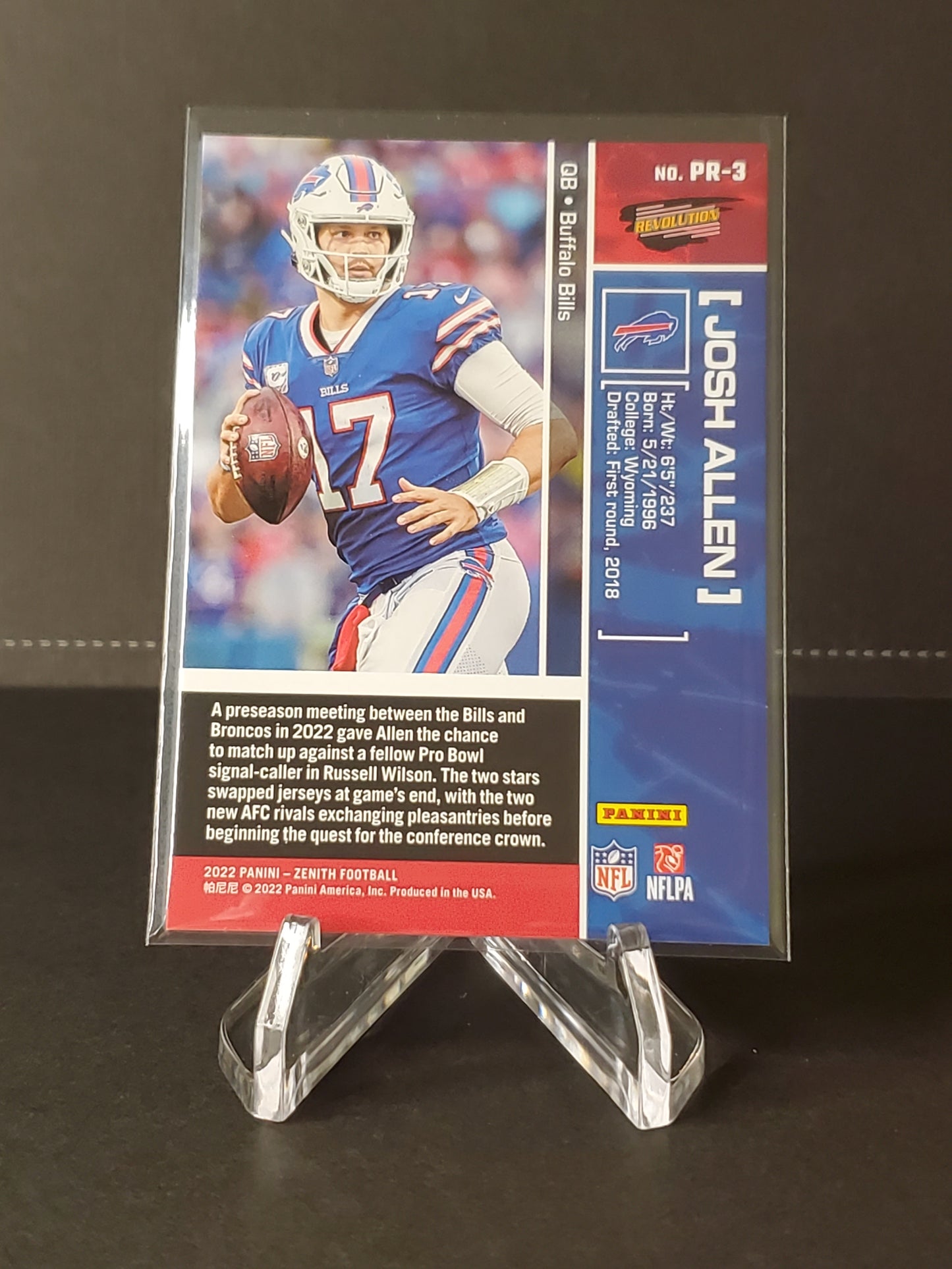 Josh Allen 2022 Panini Zenith Football Revolution #PR-3