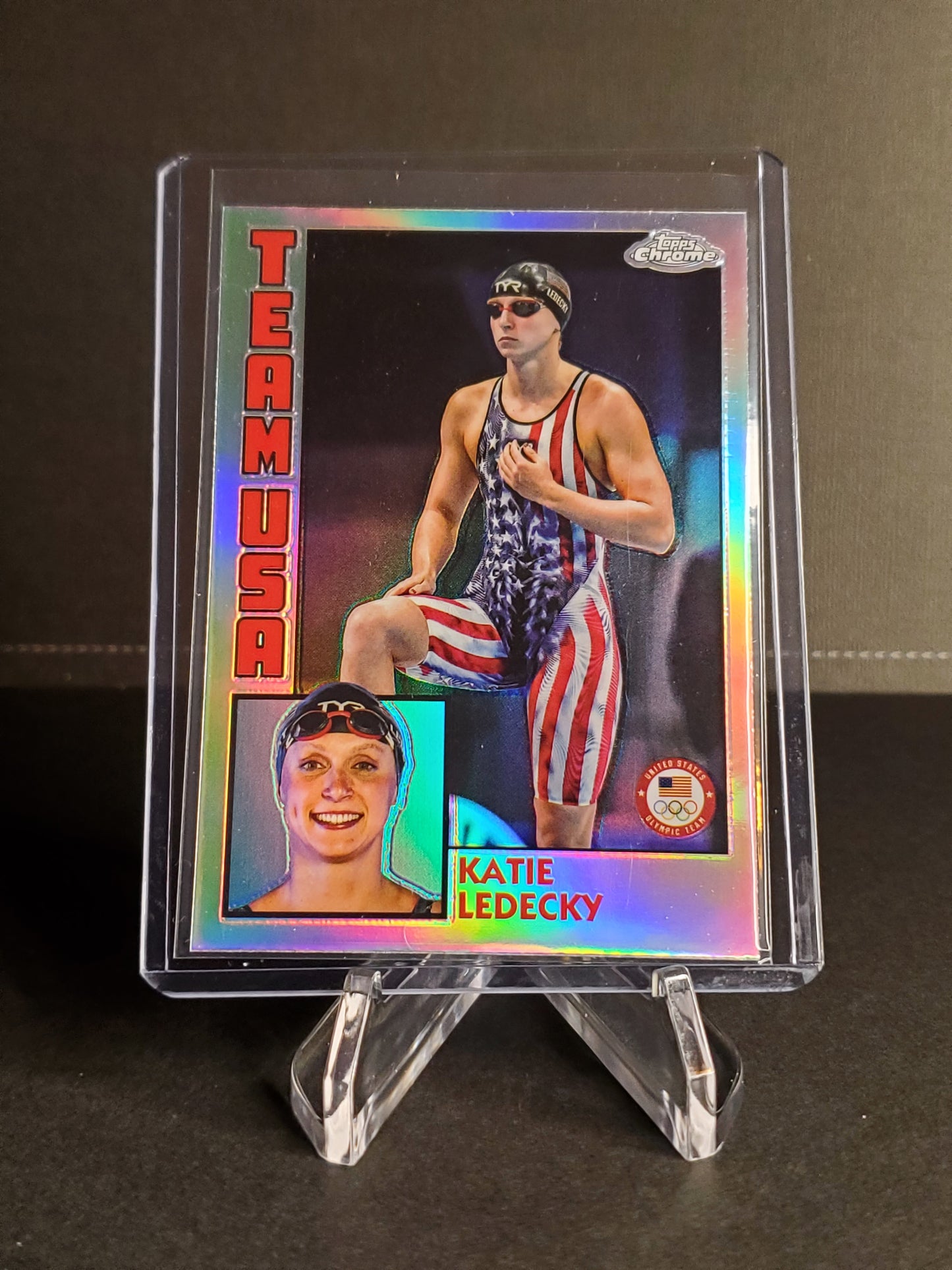 Katie Ledecky 2024 Topps Chrome US Olympic and Paraolympic Hopefuls Team USA #84T-1