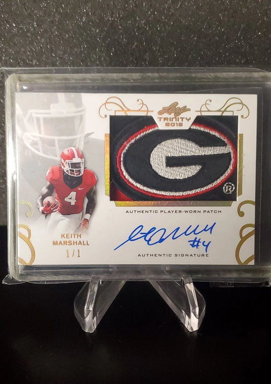 2016 Leaf Trinity - JUMBO Keith Marshall UGA Auto Patch PA-KM1 Gold Spectrum /1