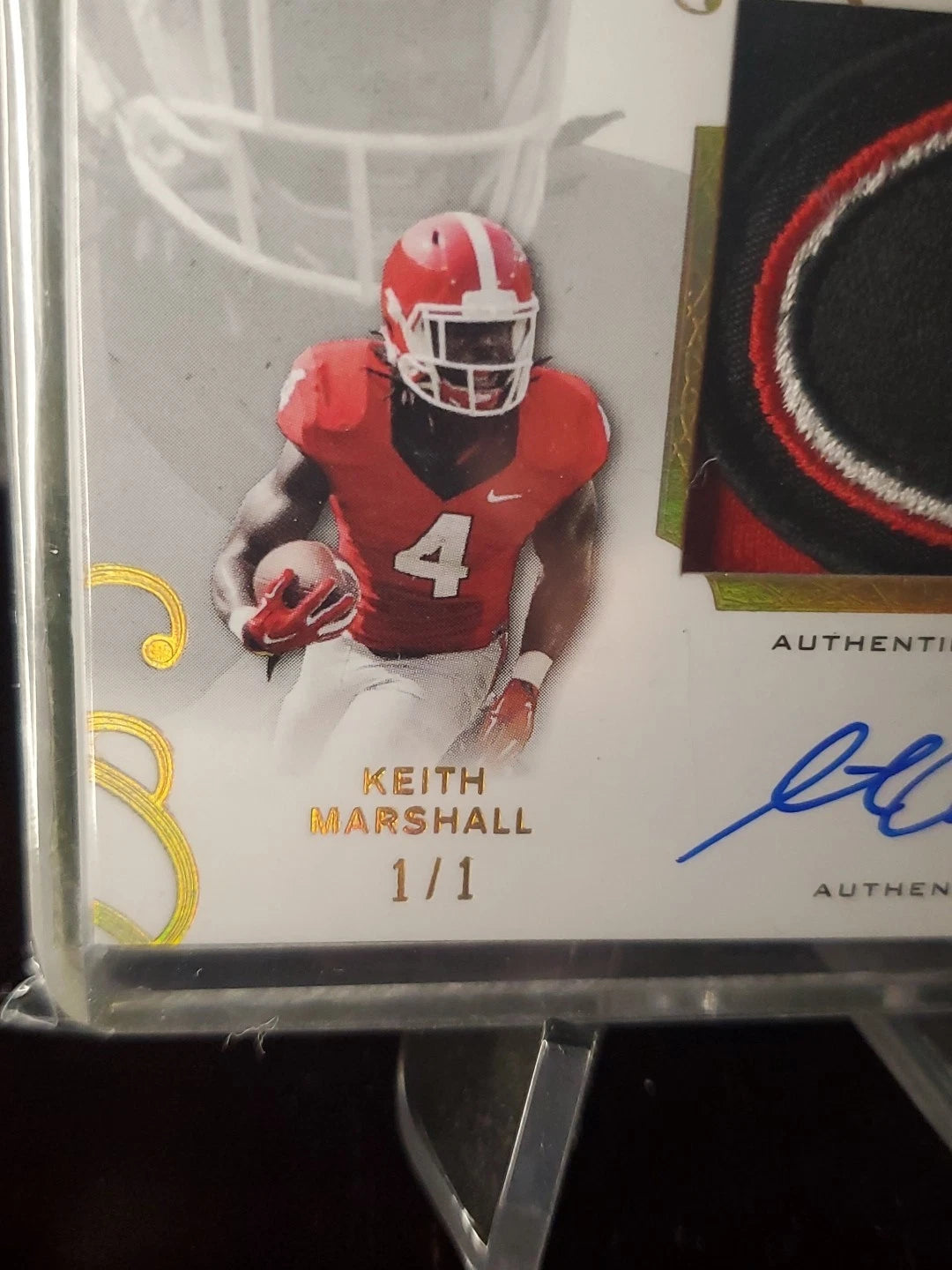 2016 Leaf Trinity - JUMBO Keith Marshall UGA Auto Patch PA-KM1 Gold Spectrum /1