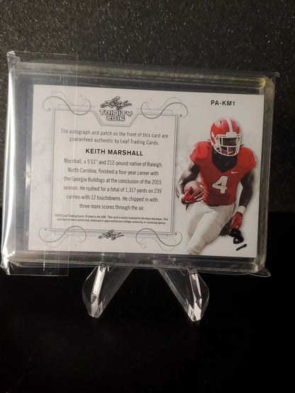 2016 Leaf Trinity - JUMBO Keith Marshall UGA Auto Patch PA-KM1 Gold Spectrum /1