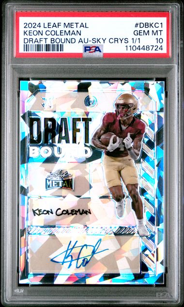 2024 Leaf Metal - Keon Coleman - Draft Bound Crystal 1/1 ONE OF ONE - PSA 10 !!!