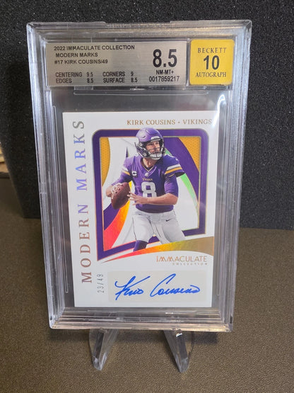 2022 Panini Immaculate Collection Kirk Cousins Modern Marks AUTO #MMA-KCO /49