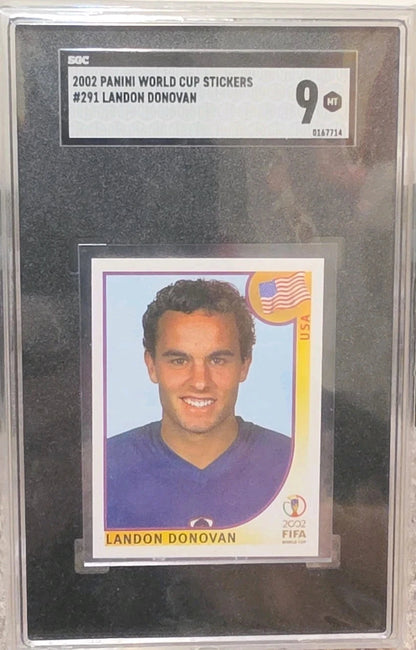 2002 Panini World Cup Korea Japan #291 Landon Donovan Blue Back Sticker SGC 9