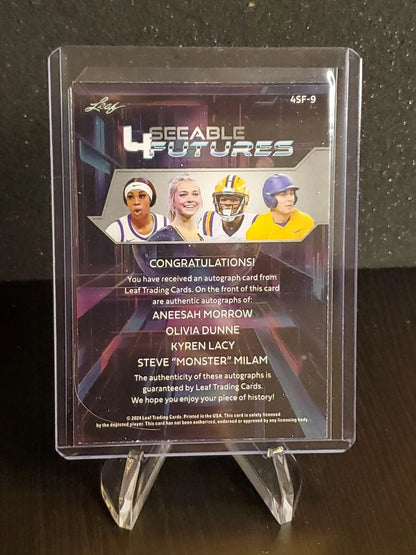 2024 Leaf Futures - 4seeable Futures Morrow, Livvy Dunne, Lacy, QUAD AUTO 7/7