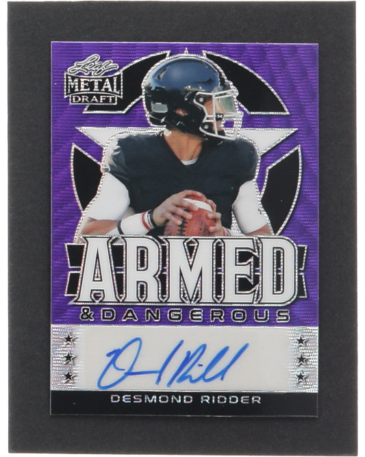Desmond Ridder 2022 Leaf Metal Draft Armed and Dangerous Wave Purple #ADDR1 #20/20 RC