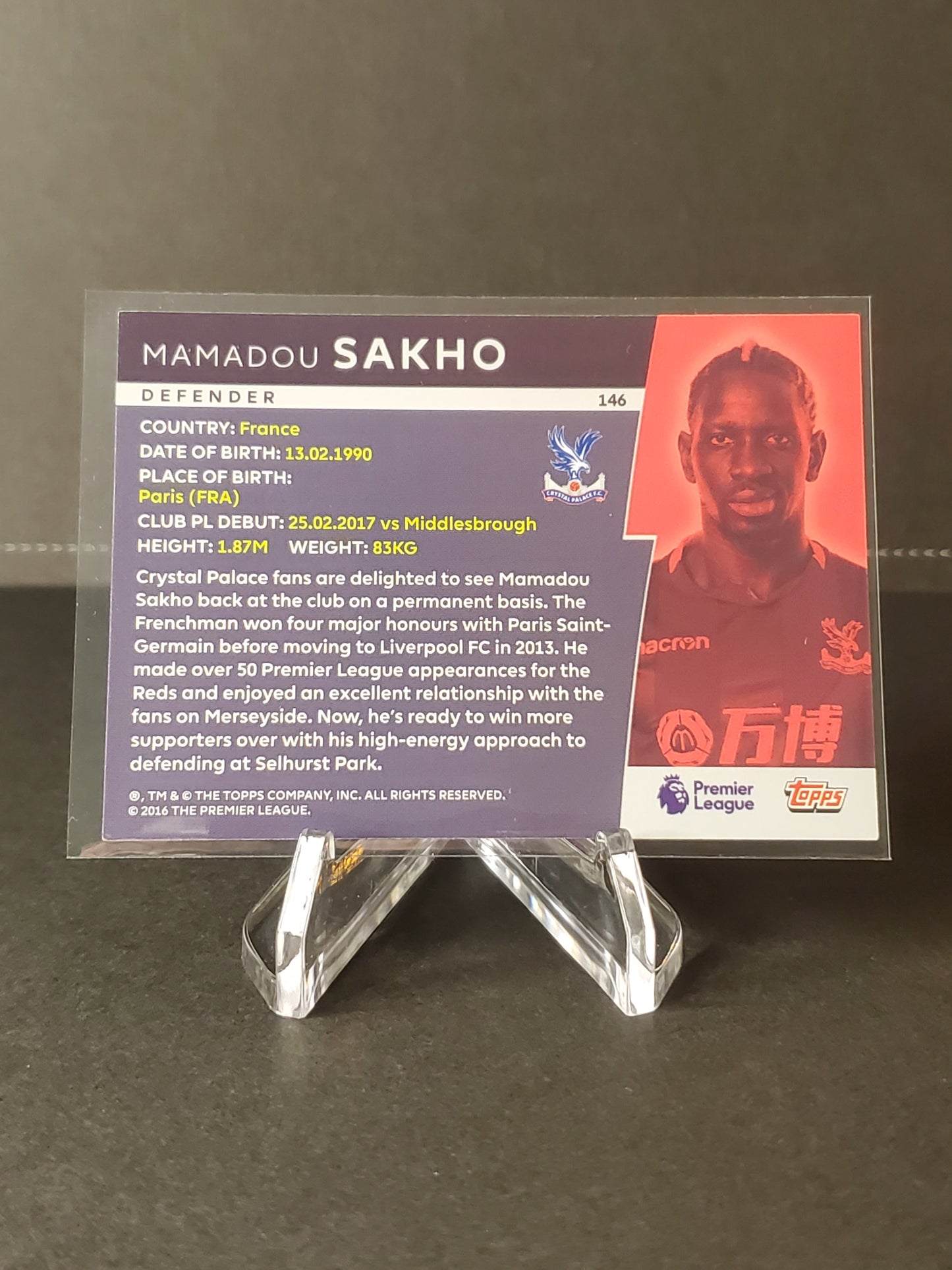 Mamadou Sakho 2018 Topps Premier League Platinum New Signing #146