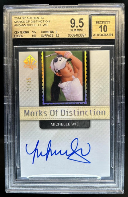 2014 SP Authentic Michelle Wie Marks of Distinction Auto #/35 BGS 9.5/10