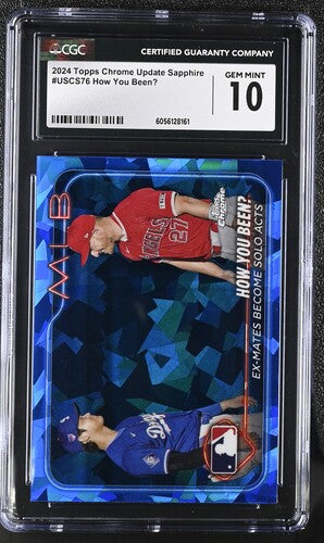 2024 Topps Chrome Update Sapphire Shohei Ohtani Mike Trout CGC 10 Gem Mint Pop 2