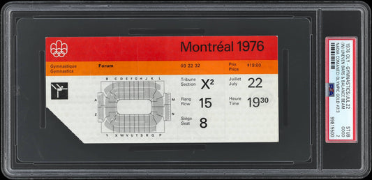 1976 Nadia Comaneci Olympic Gold Ticket Stub PSA 2 Gymnastics Perfect 10 Score!