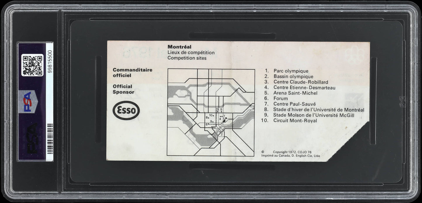 1976 Nadia Comaneci Olympic Gold Ticket Stub PSA 2 Gymnastics Perfect 10 Score!